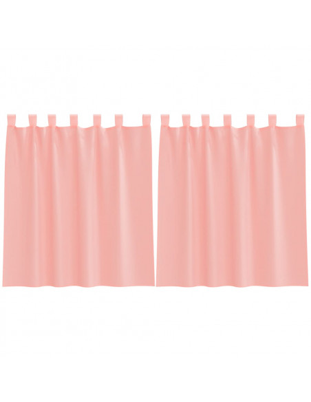 Tende in Voile con Tasche per Aste 2 pz Rosa