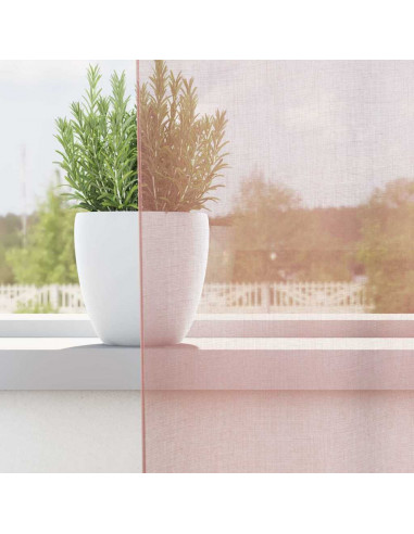 Tende in Voile con Tasche per Aste 2 pz Rosa