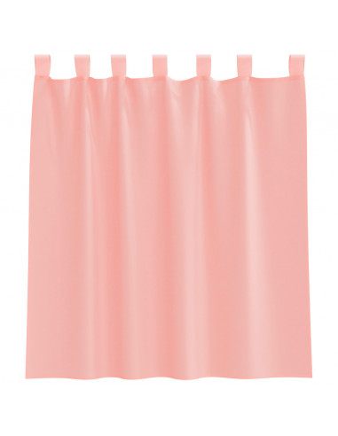 Tende in Voile con Tasche per Aste 2 pz Rosa