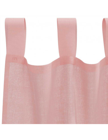 Tende in Voile con Tasche per Aste 2 pz Rosa