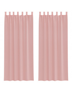 Tende in Voile con Tasche per Aste 2 pz Rosa 2