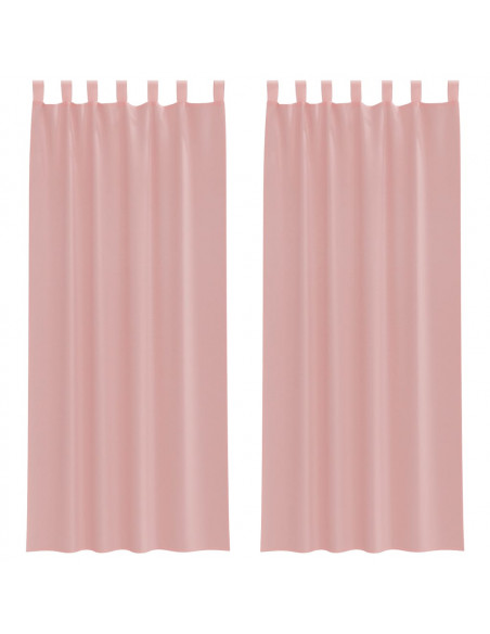 Tende in Voile con Tasche per Aste 2 pz Rosa