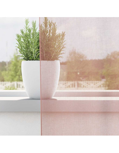 Tende in Voile con Tasche per Aste 2 pz Rosa