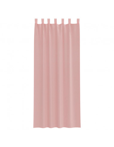 Tende in Voile con Tasche per Aste 2 pz Rosa