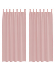 Tende in Voile con Tasche per Aste 2 pz Rosa 2