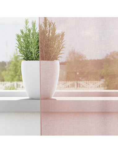 Tende in Voile con Tasche per Aste 2 pz Rosa