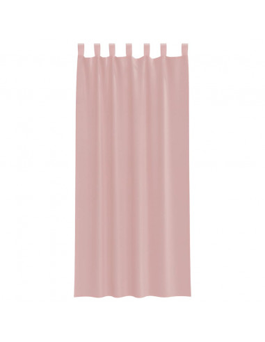 Tende in Voile con Tasche per Aste 2 pz Rosa