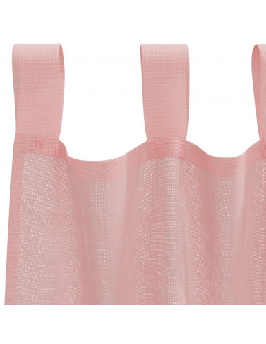 Tende in Voile con Tasche per Aste 2 pz Rosa