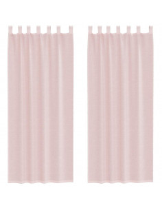 Tende in Voile con Tasche per Aste 2 pz Rosa Chiaro 2