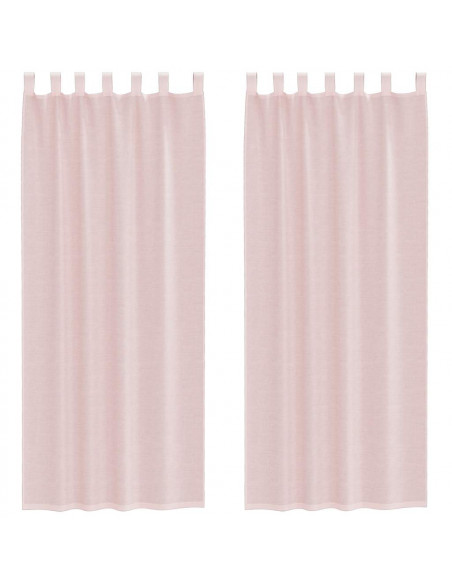 Tende in Voile con Tasche per Aste 2 pz Rosa Chiaro