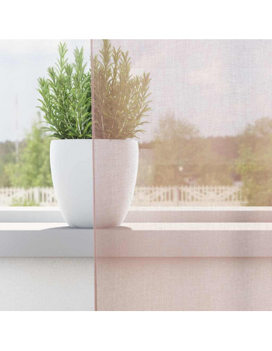 Tende in Voile con Tasche per Aste 2 pz Rosa Chiaro