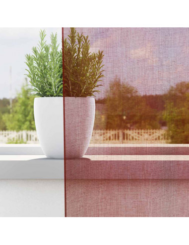 Tende in Voile con Tasche per Aste 2 pz Rosso Vino