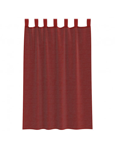 Tende in Voile con Tasche per Aste 2 pz Rosso Vino