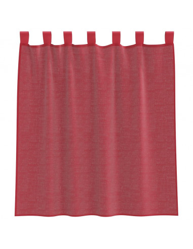 Tende in Voile con Tasche per Aste 2 pz Rosso Vino