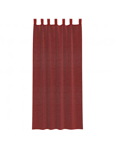 Tende in Voile con Tasche per Aste 2 pz Rosso Vino