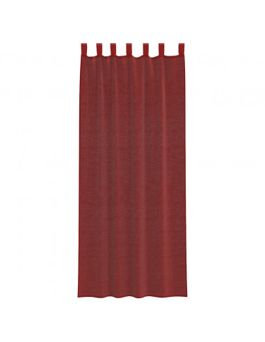 Tende in Voile con Tasche per Aste 2 pz Rosso Vino
