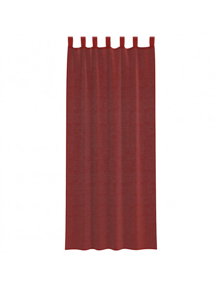 Tende in Voile con Tasche per Aste 2 pz Rosso Vino