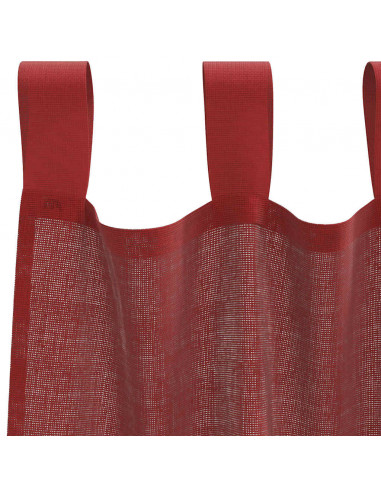 Tende in Voile con Tasche per Aste 2 pz Rosso Vino