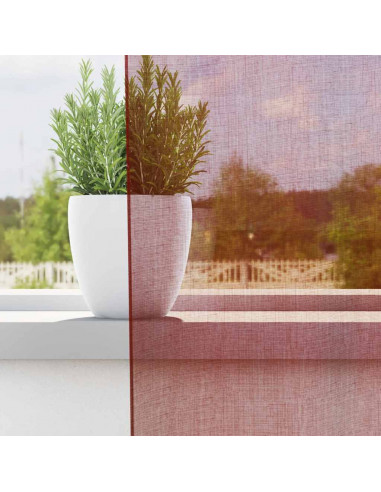 Tende in Voile con Tasche per Aste 2 pz Rosso Vino