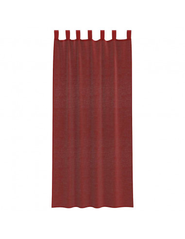 Tende in Voile con Tasche per Aste 2 pz Rosso Vino