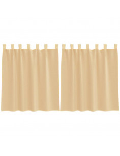 Tende in Voile con Tasche per Aste 2 pz Sabbia 2