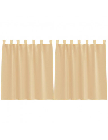 Tende in Voile con Tasche per Aste 2 pz Sabbia