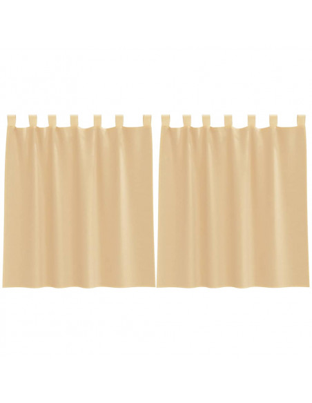 Tende in Voile con Tasche per Aste 2 pz Sabbia