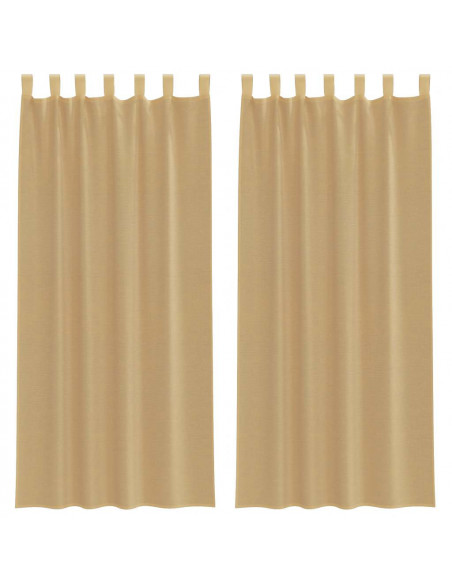 Tende in Voile con Tasche per Aste 2 pz Sabbia