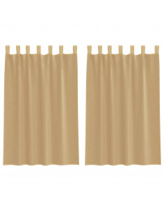 Tende in Voile con Tasche per Aste 2 pz Sabbia 2