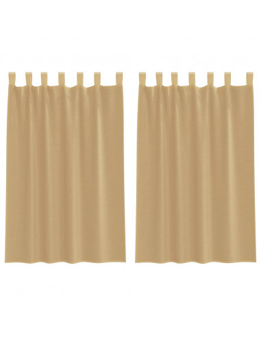 Tende in Voile con Tasche per Aste 2 pz Sabbia