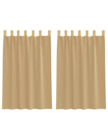 Tende in Voile con Tasche per Aste 2 pz Sabbia