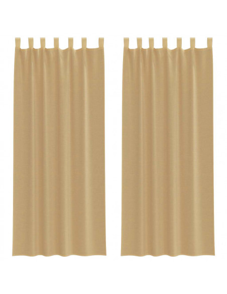 Tende in Voile con Tasche per Aste 2 pz Sabbia