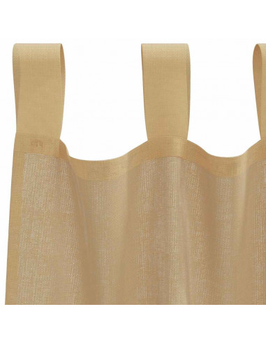 Tende in Voile con Tasche per Aste 2 pz Sabbia