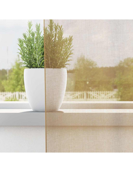 Tende in Voile con Tasche per Aste 2 pz Sabbia