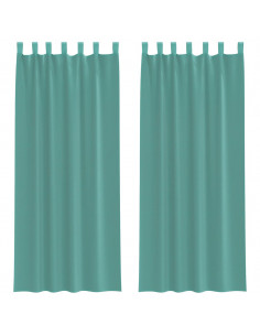Tende in Voile con Tasche per Aste 2 pz Turchese 2