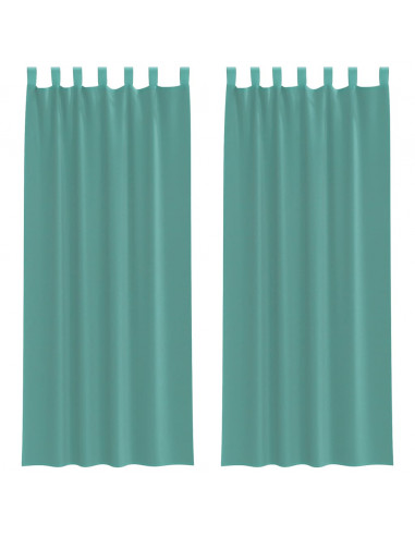 Tende in Voile con Tasche per Aste 2 pz Turchese