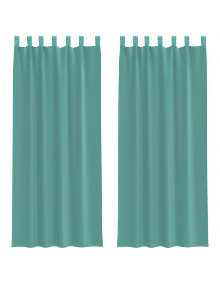 Tende in Voile con Tasche per Aste 2 pz Turchese
