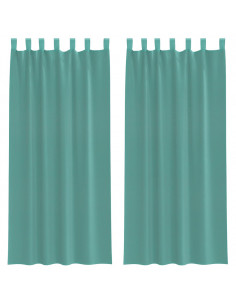 Tende in Voile con Tasche per Aste 2 pz Turchese 2