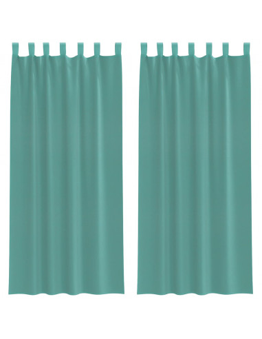 Tende in Voile con Tasche per Aste 2 pz Turchese