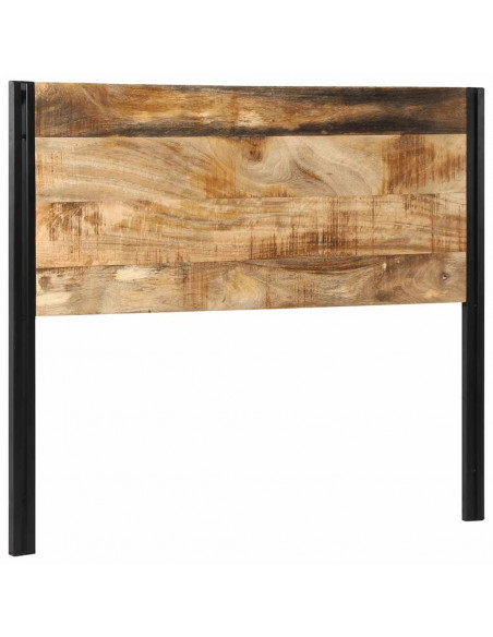 Testiera 120 cm in Legno Massello di Mango e Ferro