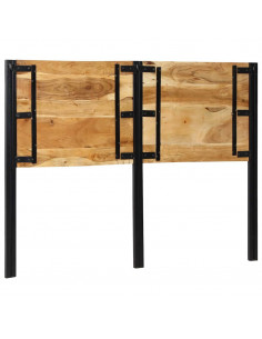 Testiera 140 cm in Legno Massello di Acacia e Ferro 2