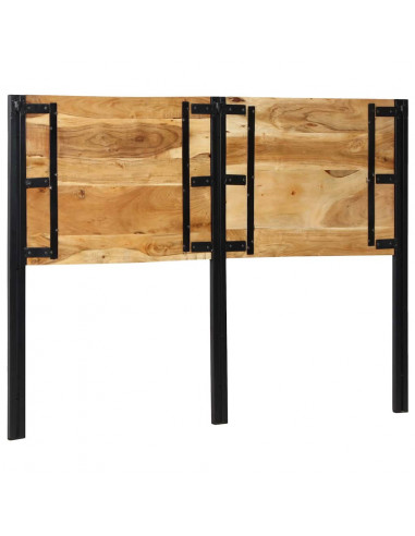 Testiera 140 cm in Legno Massello di Acacia e Ferro