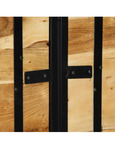 Testiera 140 cm in Legno Massello di Acacia e Ferro