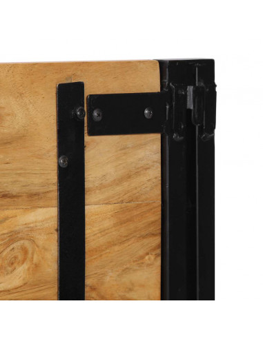 Testiera 140 cm in Legno Massello di Acacia e Ferro