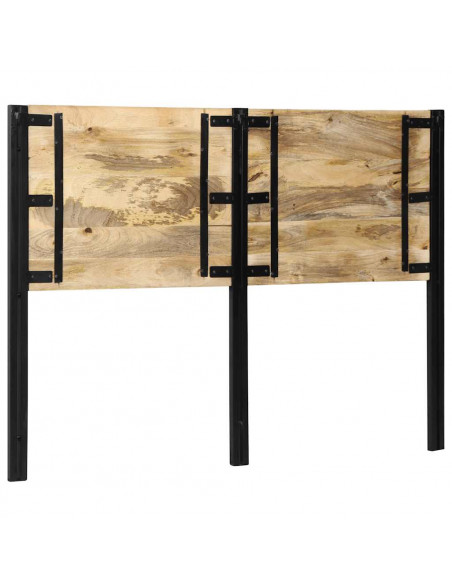 Testiera 140 cm in Legno Massello di Mango e Ferro