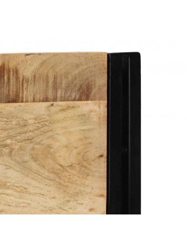 Testiera 140 cm in Legno Massello di Mango e Ferro