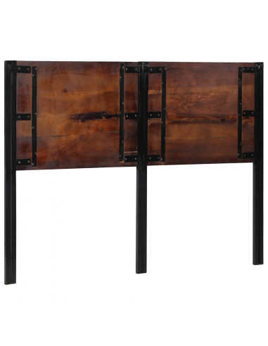 Testiera 140 cm in Legno Massello di Recupero e Ferro