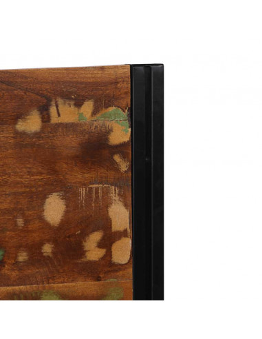 Testiera 140 cm in Legno Massello di Recupero e Ferro