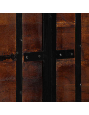 Testiera 140 cm in Legno Massello di Recupero e Ferro