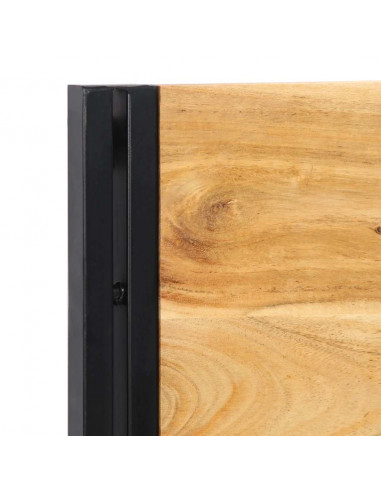 Testiera 160 cm in Legno Massello di Acacia e Ferro